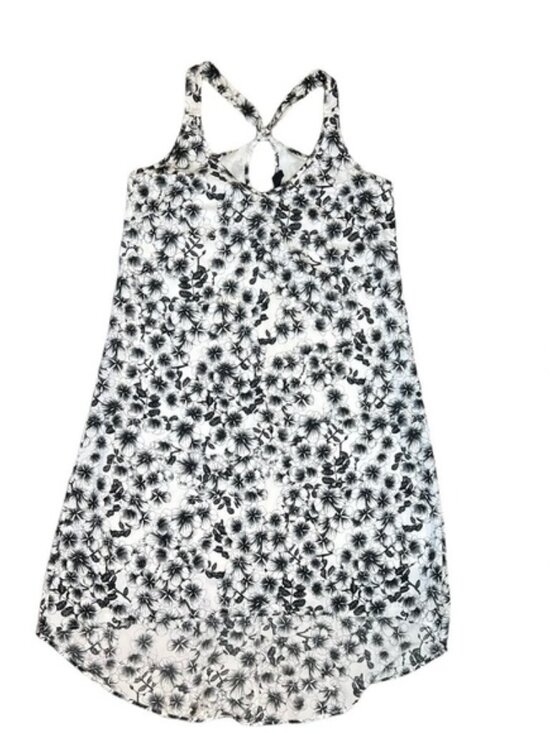H & M Black & White Floral High Low Midi Dress size 8 - Picture 3 of 12